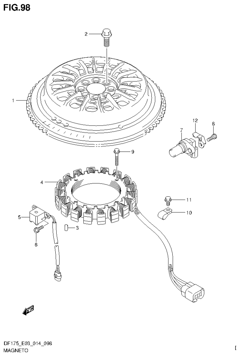 Suzuki DF175ZG MAGNETO (DF150Z E03) parts diagram